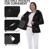 imageOutdoor Ventures Womens Softshell Jacket with Hood Fleece Lined Warm Lightweight Waterproof Insulated WindbreakerBlack