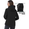 imageOutdoor Ventures Womens Softshell Jacket with Hood Fleece Lined Warm Lightweight Waterproof Insulated WindbreakerBlack