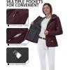 imageOutdoor Ventures Womens Softshell Jacket with Hood Fleece Lined Warm Lightweight Waterproof Insulated WindbreakerDark Red