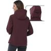 imageOutdoor Ventures Womens Softshell Jacket with Hood Fleece Lined Warm Lightweight Waterproof Insulated WindbreakerDark Red