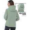 imageOutdoor Ventures Womens Softshell Jacket with Hood Fleece Lined Warm Lightweight Waterproof Insulated WindbreakerIce Green