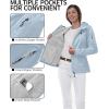 imageOutdoor Ventures Womens Softshell Jacket with Hood Fleece Lined Warm Lightweight Waterproof Insulated WindbreakerLight Blue