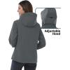 imageOutdoor Ventures Womens Softshell Jacket with Hood Fleece Lined Warm Lightweight Waterproof Insulated WindbreakerLight Grey