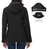 imageOutdoor Ventures Womens Softshell Jacket with Removable Hood Insulated Windbreaker Waterproof Warm Fleece Lined CoatBlack