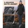 imageOutdoor Ventures Womens Softshell Jacket with Removable Hood Insulated Windbreaker Waterproof Warm Fleece Lined CoatBlack