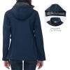 imageOutdoor Ventures Womens Softshell Jacket with Removable Hood Insulated Windbreaker Waterproof Warm Fleece Lined CoatDark Blue