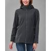 imageOutdoor Ventures Womens Softshell Jacket with Removable Hood Insulated Windbreaker Waterproof Warm Fleece Lined CoatDark Greycheck