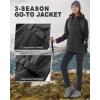 imageOutdoor Ventures Womens Softshell Jacket with Removable Hood Insulated Windbreaker Waterproof Warm Fleece Lined CoatDimgrey Melange