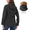 imageOutdoor Ventures Womens Softshell Jacket with Removable Hood Insulated Windbreaker Waterproof Warm Fleece Lined CoatDimgrey Melange