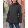 imageOutdoor Ventures Womens Softshell Jacket with Removable Hood Insulated Windbreaker Waterproof Warm Fleece Lined CoatDimgrey Melange