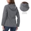 imageOutdoor Ventures Womens Softshell Jacket with Removable Hood Insulated Windbreaker Waterproof Warm Fleece Lined CoatLight Grey Heather