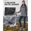 imageOutdoor Ventures Womens Softshell Jacket with Removable Hood Insulated Windbreaker Waterproof Warm Fleece Lined CoatLight Grey Heather