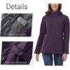 imageOutdoor Ventures Womens Softshell Jacket with Removable Hood Insulated Windbreaker Waterproof Warm Fleece Lined CoatPurple