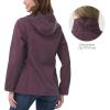 imageOutdoor Ventures Womens Softshell Jacket with Removable Hood Insulated Windbreaker Waterproof Warm Fleece Lined CoatPurplish Red Heather