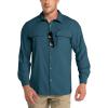 imageOutdoor Ventures Mens UPF 50 UV Sun Protection Shirt Long Sleeve Hiking Fishing Shirt Cooling Quick Dry for Safari TravelDark Green