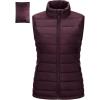 imageOutdoor Ventures Womens Lightweight Puffer Vest Outerwear Zip Up Warm Sleeveless Winter Jacket Padded Gilet Quilted CoatEggplant