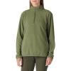 imageOutdoor Ventures Womens Loose Fit 14 Quarter Zip Soft Lightweight Polar Fleece Pullover Jacket with Zipper PocketGreen