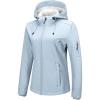 imageOutdoor Ventures Womens Softshell Jacket with Hood Fleece Lined Warm Lightweight Waterproof Insulated WindbreakerLight Blue