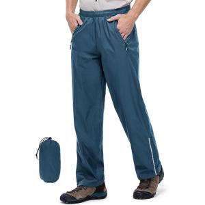imageOutdoor Ventures Mens Rain Pants Waterproof Rain Overall Pants Windproof Packable Rain Outdoor Pants for Hiking Fishig GolfBlue
