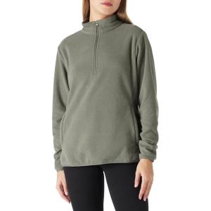 imageOutdoor Ventures Womens Loose Fit 14 Quarter Zip Soft Lightweight Polar Fleece Pullover Jacket with Zipper PocketDark Grey