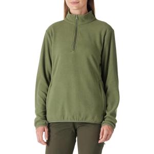 imageOutdoor Ventures Womens Loose Fit 14 Quarter Zip Soft Lightweight Polar Fleece Pullover Jacket with Zipper PocketGreen
