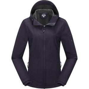 imageOutdoor Ventures Womens Softshell Jacket with Hood Fleece Lined Warm Lightweight Waterproof Insulated WindbreakerPurple Melange