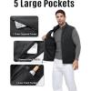imageOutdoor Ventures Mens FullZip Lightweight Polar Fleece Vest Outerwear with 5 Pockets Warm Winter Sleeveless Jacket CasualCharcoal