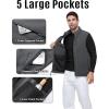 imageOutdoor Ventures Mens FullZip Lightweight Polar Fleece Vest Outerwear with 5 Pockets Warm Winter Sleeveless Jacket CasualGrey Heather