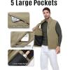 imageOutdoor Ventures Mens FullZip Lightweight Polar Fleece Vest Outerwear with 5 Pockets Warm Winter Sleeveless Jacket CasualLight Brown