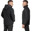 imageOutdoor Ventures Mens Lightweight Softshell Jacket Fleece Lined Hooded Water Resistant Winter Hiking Windbreaker JacketsBlackremovable Hood