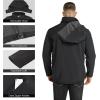 imageOutdoor Ventures Mens Lightweight Softshell Jacket Fleece Lined Hooded Water Resistant Winter Hiking Windbreaker JacketsBlackremovable Hood