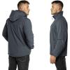 imageOutdoor Ventures Mens Lightweight Softshell Jacket Fleece Lined Hooded Water Resistant Winter Hiking Windbreaker JacketsDimgrey Removable Hood