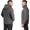 imageOutdoor Ventures Mens Lightweight Softshell Jacket Fleece Lined Hooded Water Resistant Winter Hiking Windbreaker JacketsGreyremovable Hood