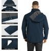 imageOutdoor Ventures Mens Lightweight Softshell Jacket Fleece Lined Hooded Water Resistant Winter Hiking Windbreaker JacketsLoyal Blueremovable Hood