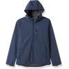 imageOutdoor Ventures Mens Lightweight Softshell Jacket Fleece Lined Hooded Water Resistant Winter Hiking Windbreaker JacketsMidnight Blue Heatherremovable Hood
