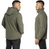 imageOutdoor Ventures Mens Lightweight Softshell Jacket Fleece Lined Hooded Water Resistant Winter Hiking Windbreaker JacketsOlive Green Removable Hood