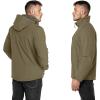 imageOutdoor Ventures Mens Lightweight Softshell Jacket Fleece Lined Hooded Water Resistant Winter Hiking Windbreaker JacketsStone Green Removable Hood