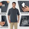 imageOutdoor Ventures Mens Long Sleeve Hiking Shirt UPF 50 UV Sun Protection Shirt Cooling Quick Dry for Travel Fishing SafariGrey