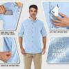 imageOutdoor Ventures Mens Long Sleeve Hiking Shirt UPF 50 UV Sun Protection Shirt Cooling Quick Dry for Travel Fishing SafariLight Blue