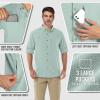 imageOutdoor Ventures Mens Long Sleeve Hiking Shirt UPF 50 UV Sun Protection Shirt Cooling Quick Dry for Travel Fishing SafariMint Green