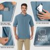 imageOutdoor Ventures Mens Long Sleeve Hiking Shirt UPF 50 UV Sun Protection Shirt Cooling Quick Dry for Travel Fishing SafariOcean Blue