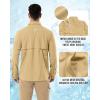 imageOutdoor Ventures Mens Long Sleeve Hiking Shirt UPF 50 UV Sun Protection Shirt Cooling Quick Dry for Travel Fishing SafariSandy Brown