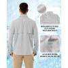 imageOutdoor Ventures Mens Long Sleeve Hiking Shirt UPF 50 UV Sun Protection Shirt Cooling Quick Dry for Travel Fishing SafariSilver Grey