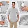 imageOutdoor Ventures Mens Long Sleeve Hiking Shirt UPF 50 UV Sun Protection Shirt Cooling Quick Dry for Travel Fishing SafariSilver Grey