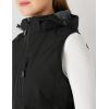 imageOutdoor Ventures Womens Hooded Lightweight Softshell Vest Windproof Fleece Lined Sleeveless Jacket for Golf Running TravelBlack