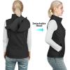 imageOutdoor Ventures Womens Hooded Lightweight Softshell Vest Windproof Fleece Lined Sleeveless Jacket for Golf Running TravelBlack