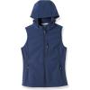 imageOutdoor Ventures Womens Hooded Lightweight Softshell Vest Windproof Fleece Lined Sleeveless Jacket for Golf Running TravelBlue