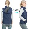 imageOutdoor Ventures Womens Hooded Lightweight Softshell Vest Windproof Fleece Lined Sleeveless Jacket for Golf Running TravelBlue