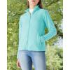 imageOutdoor Ventures Womens Lightweight Warm Zip Up LongSleeve Soft Polar Fleece Jacket for Fall WinterAqua Blue