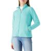 imageOutdoor Ventures Womens Lightweight Warm Zip Up LongSleeve Soft Polar Fleece Jacket for Fall WinterAqua Blue
